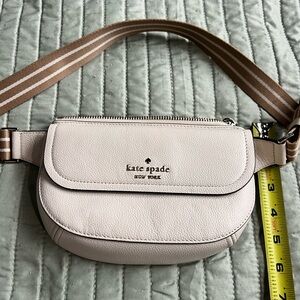 Kate Spade Cream Crossbody with Striped Strap